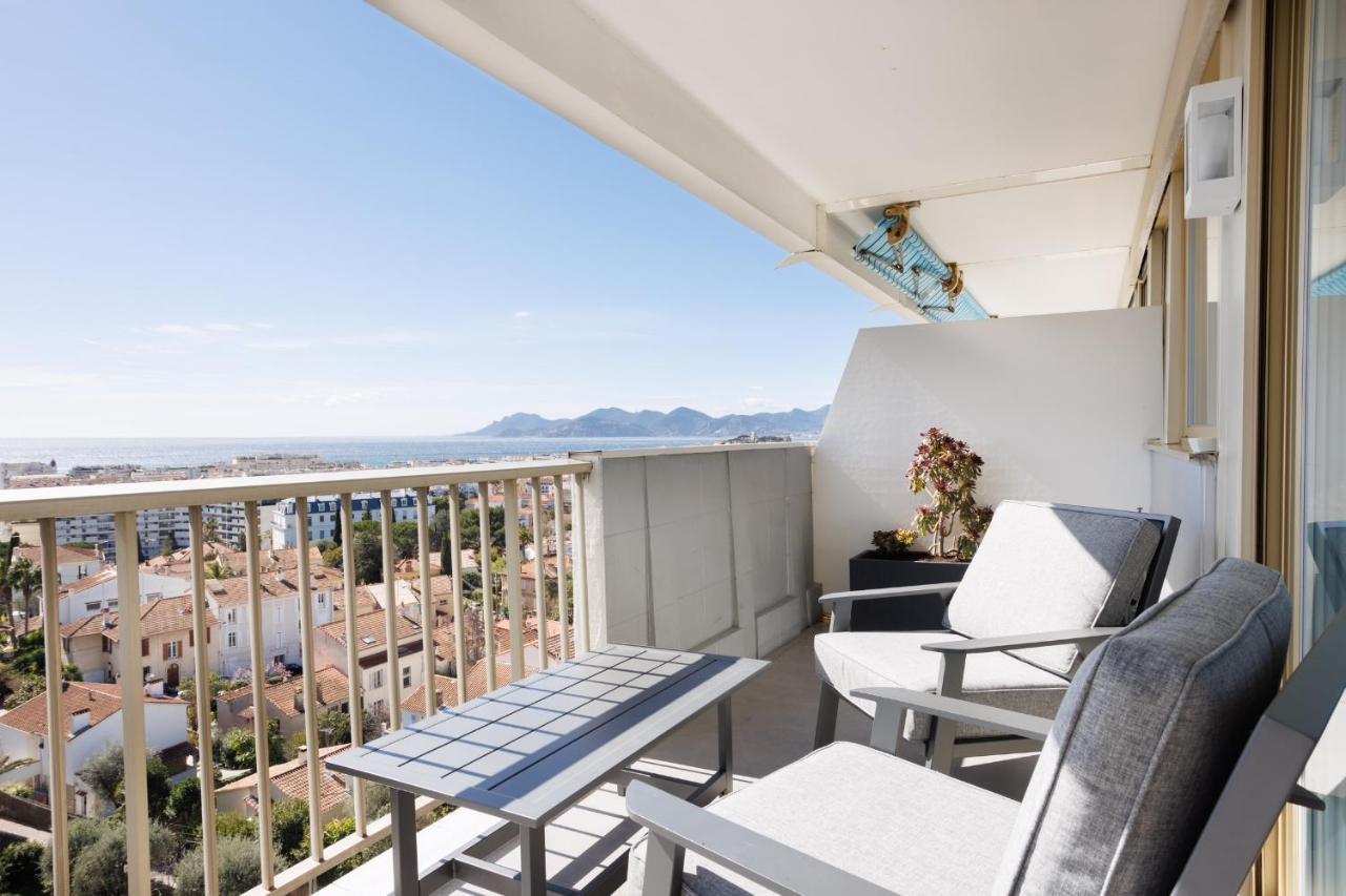 Apartamento Cannes Panorama - Piscine, Vue Mer, Parking, Clim Exterior foto