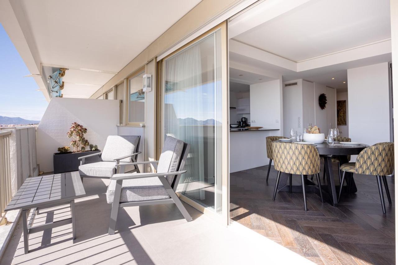 Apartamento Cannes Panorama - Piscine, Vue Mer, Parking, Clim Exterior foto