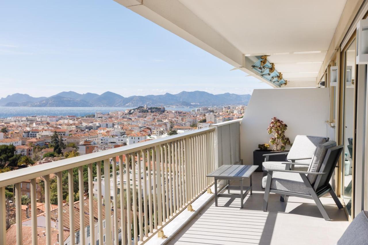 Apartamento Cannes Panorama - Piscine, Vue Mer, Parking, Clim Exterior foto